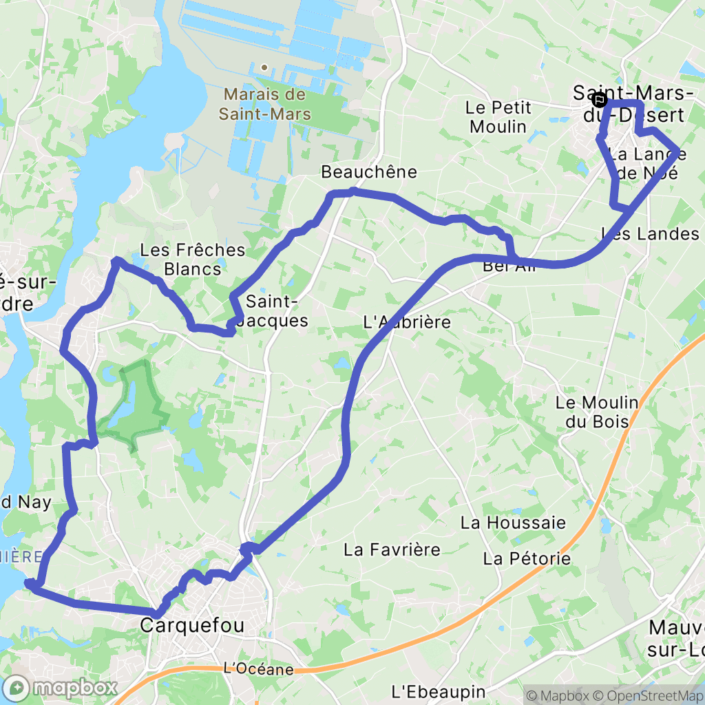 Saint-Mars-du-Désert : carte du parcours de randonnée - France