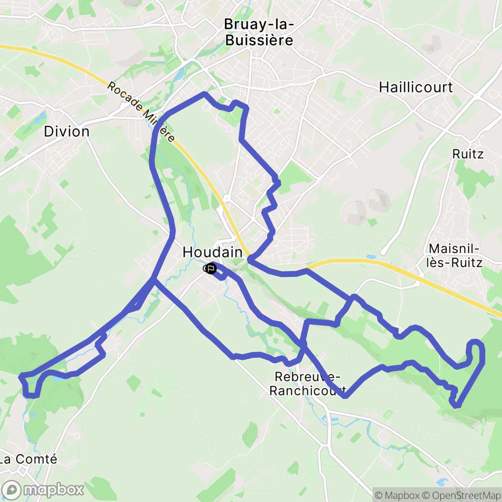 Houdain : carte du parcours de randonnée - France