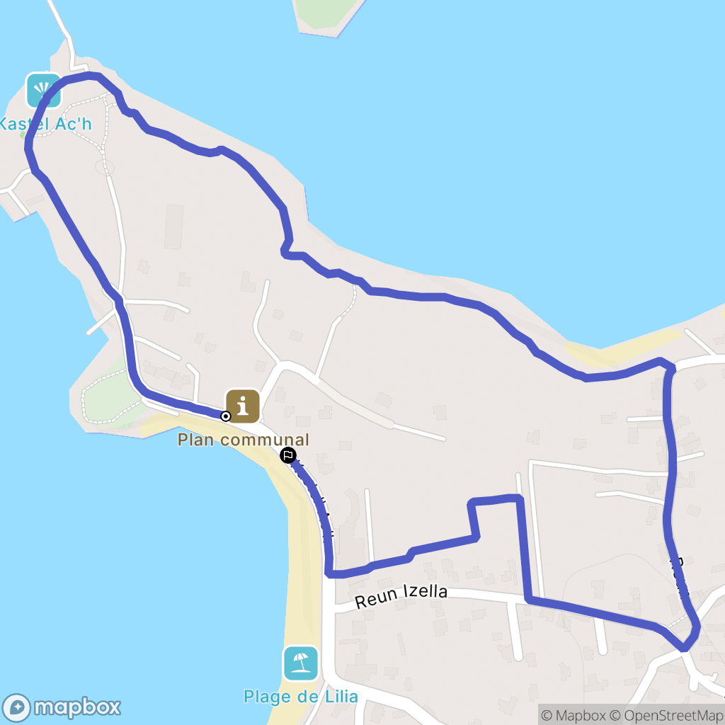 Plouguerneau : carte du parcours de randonnée - France