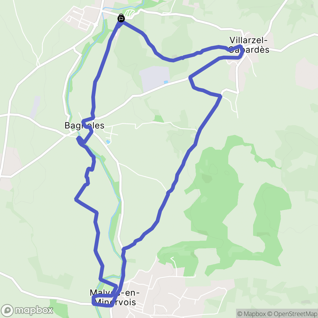 Villegly : carte du parcours de randonnée - France