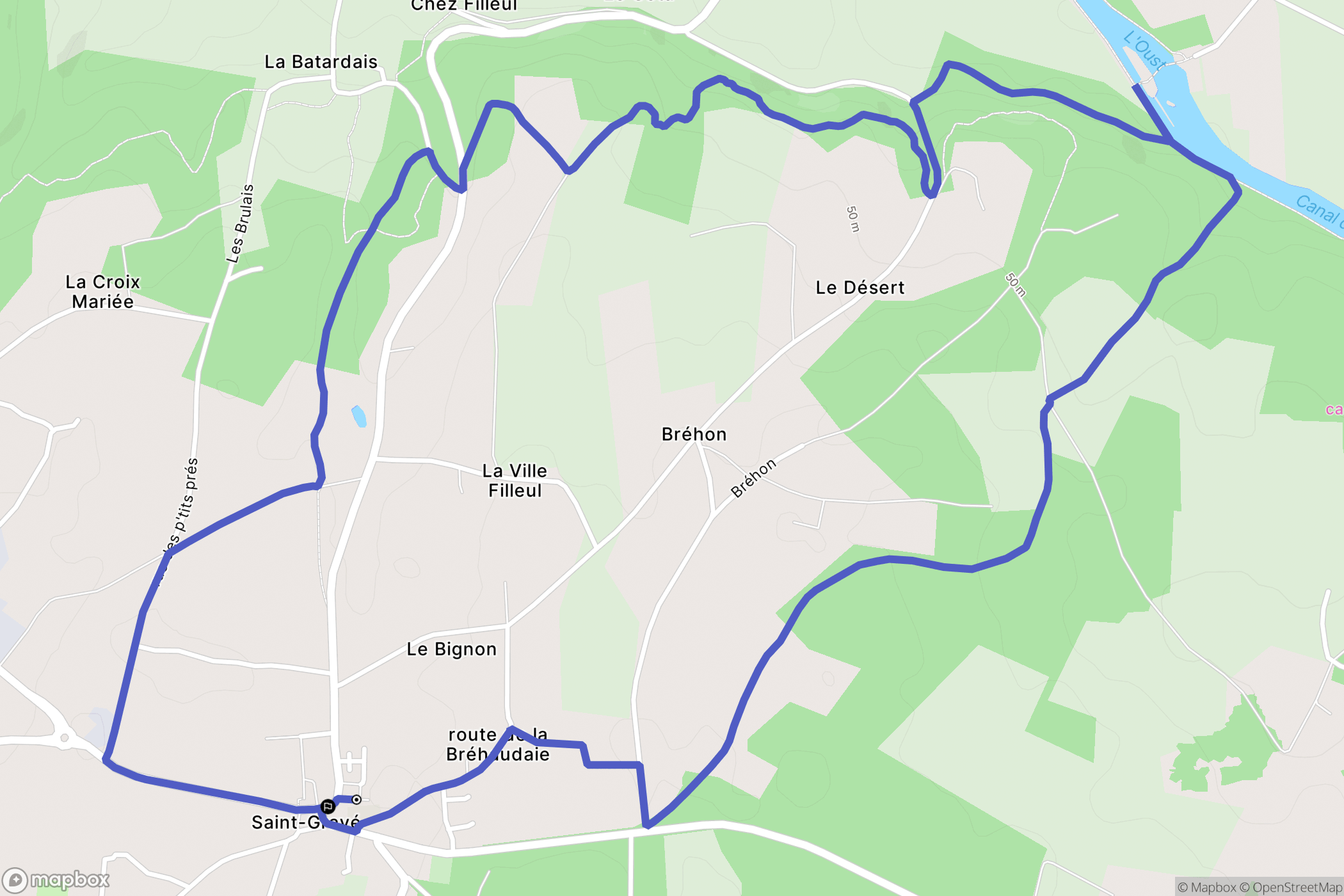 Saint-Gravé : carte du parcours de randonnée - France