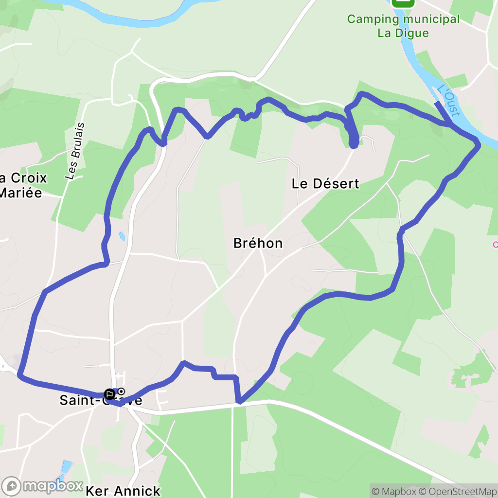 Saint-Gravé : carte du parcours de randonnée - France