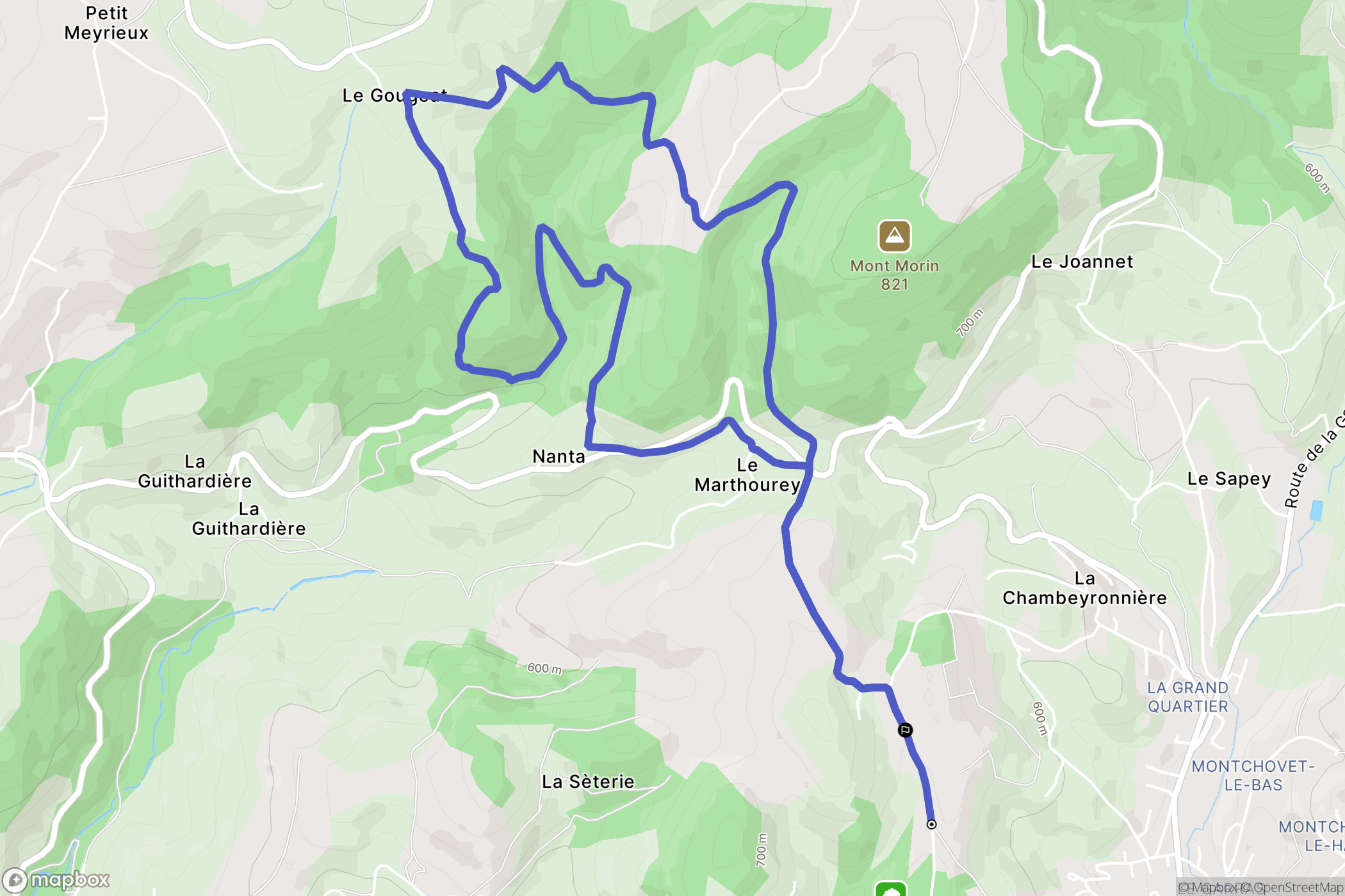 Sorbiers : carte du parcours de randonnée - France