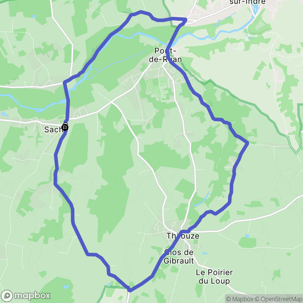 Saché : carte du parcours de randonnée - France