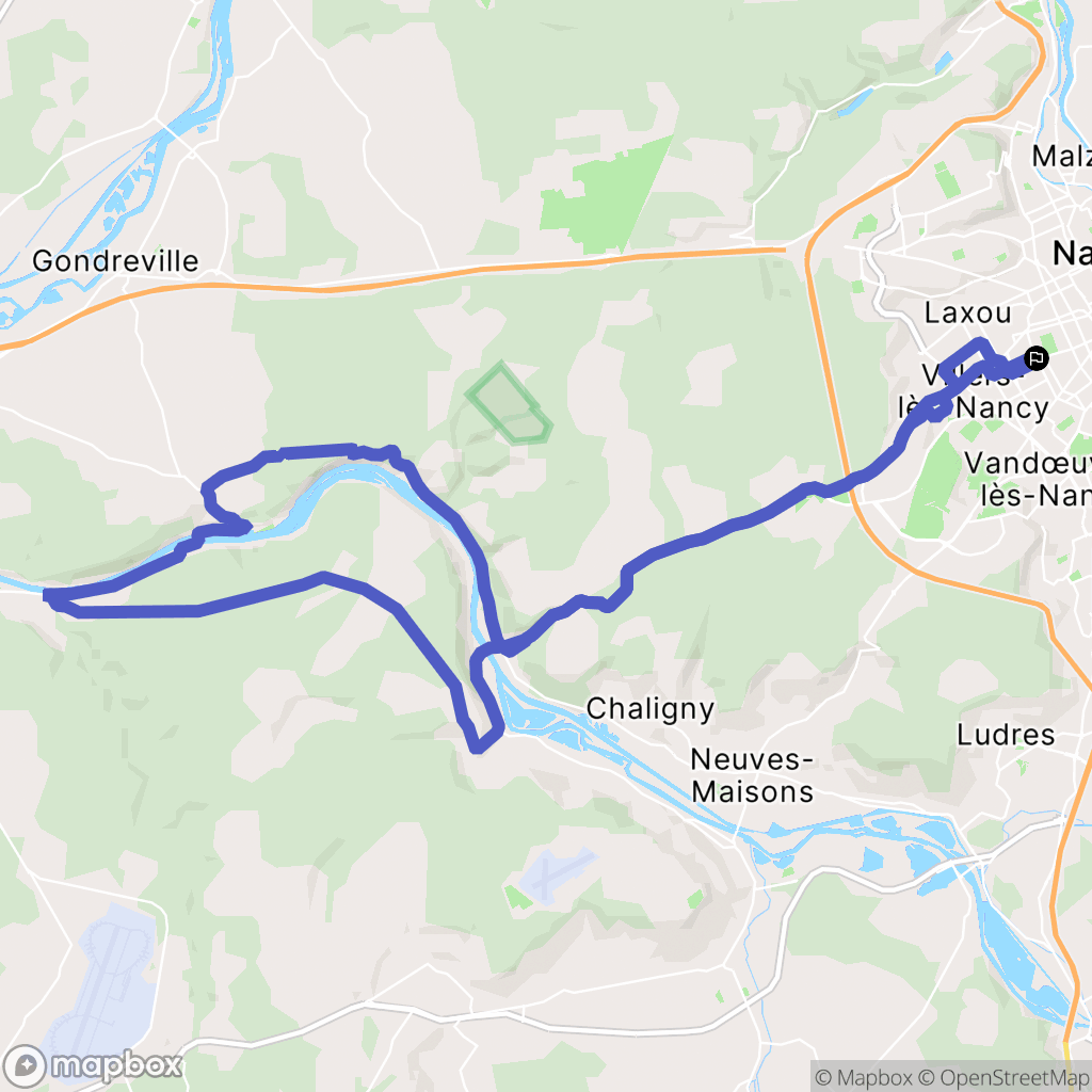 Nancy : carte du parcours de randonnée - France