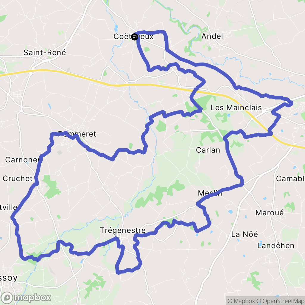 Coëtmieux : carte du parcours de randonnée - France