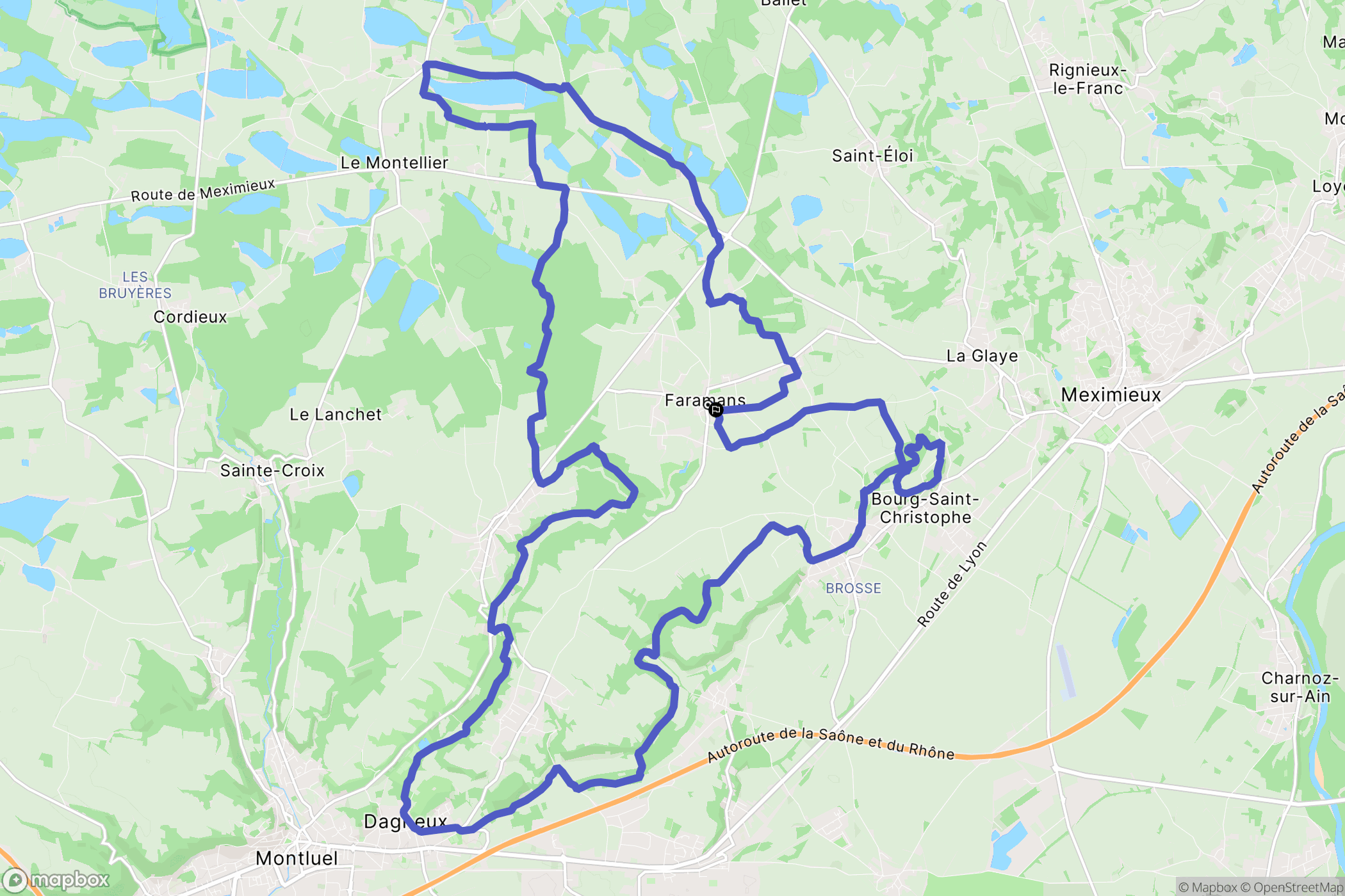 Faramans : carte du parcours de randonnée - France
