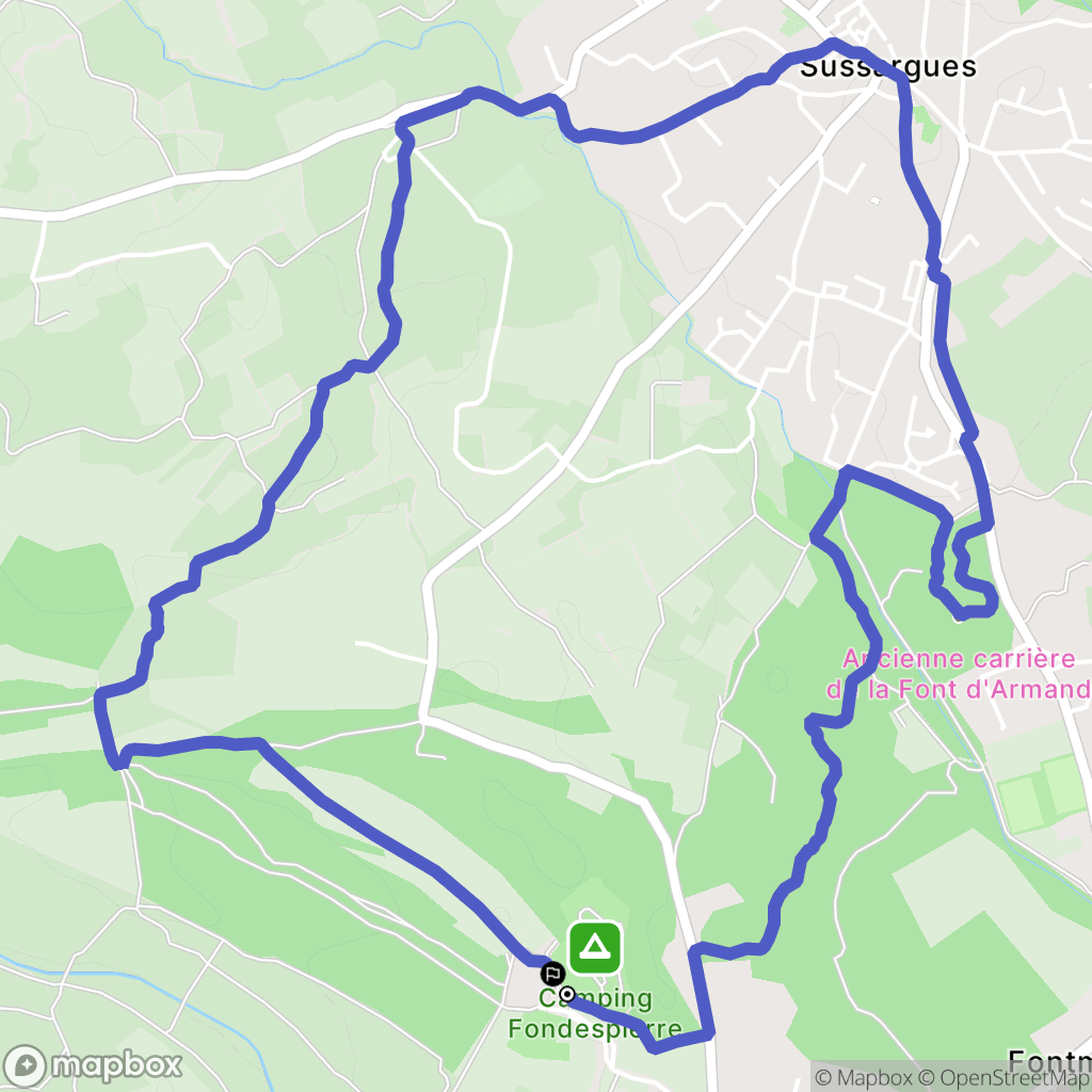 Castries : carte du parcours de randonnée - France