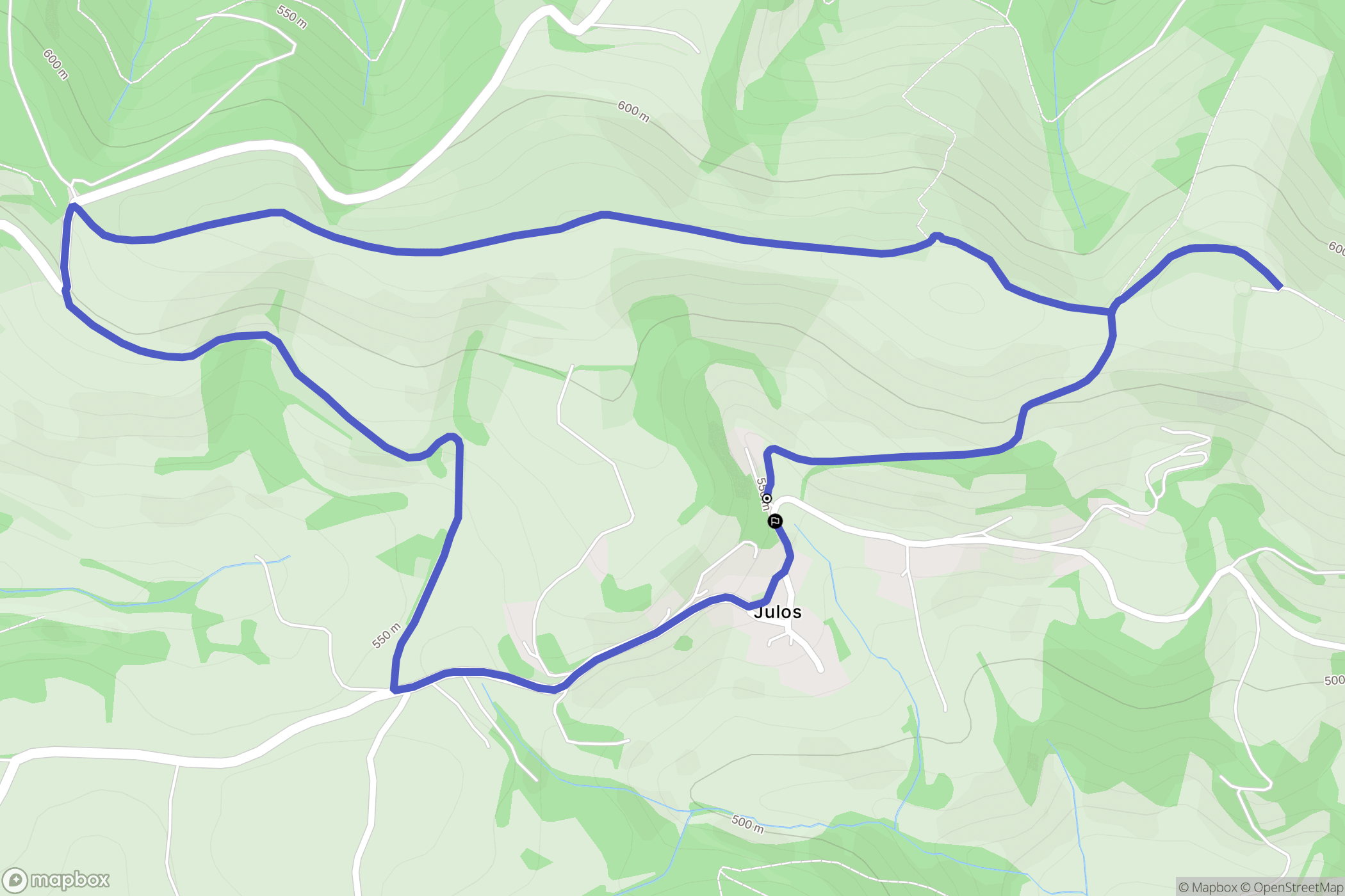 Julos : carte du parcours de randonnée - France