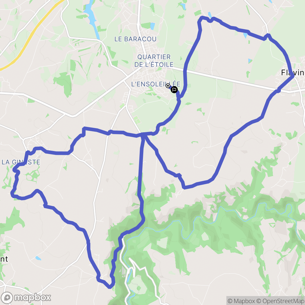 Luc-la-Primaube : carte du parcours de randonnée - France