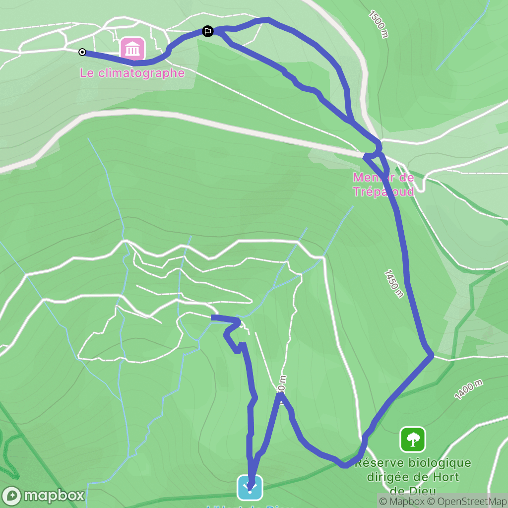 Val-d'Aigoual : carte du parcours de randonnée - France