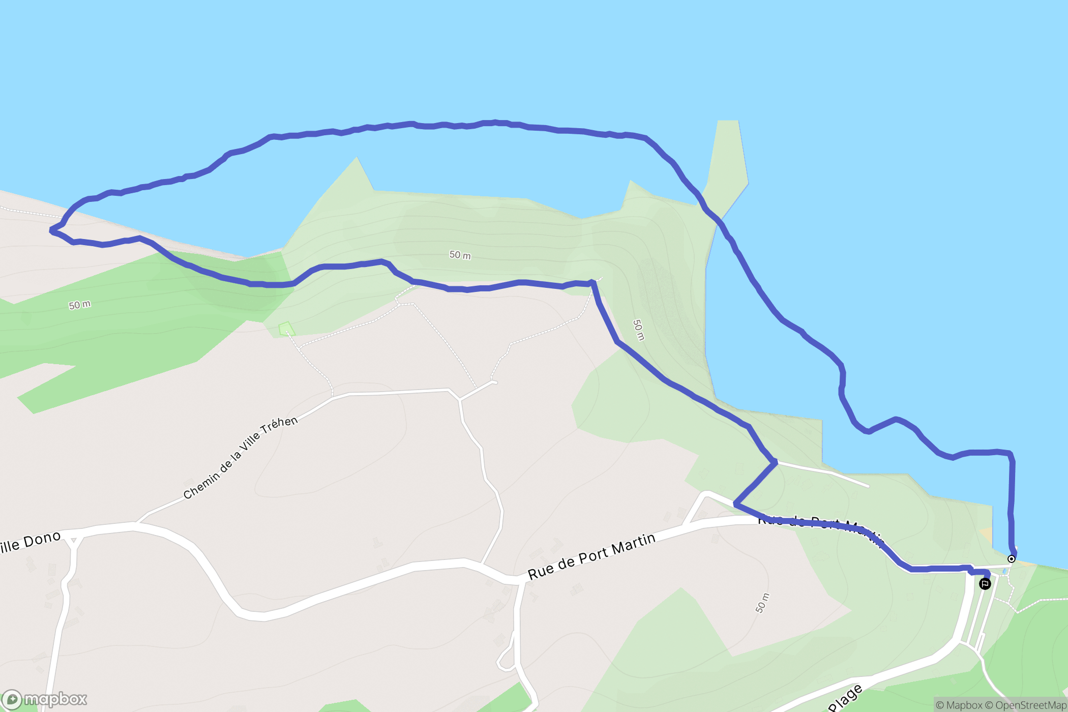 Plérin : carte du parcours de randonnée - France