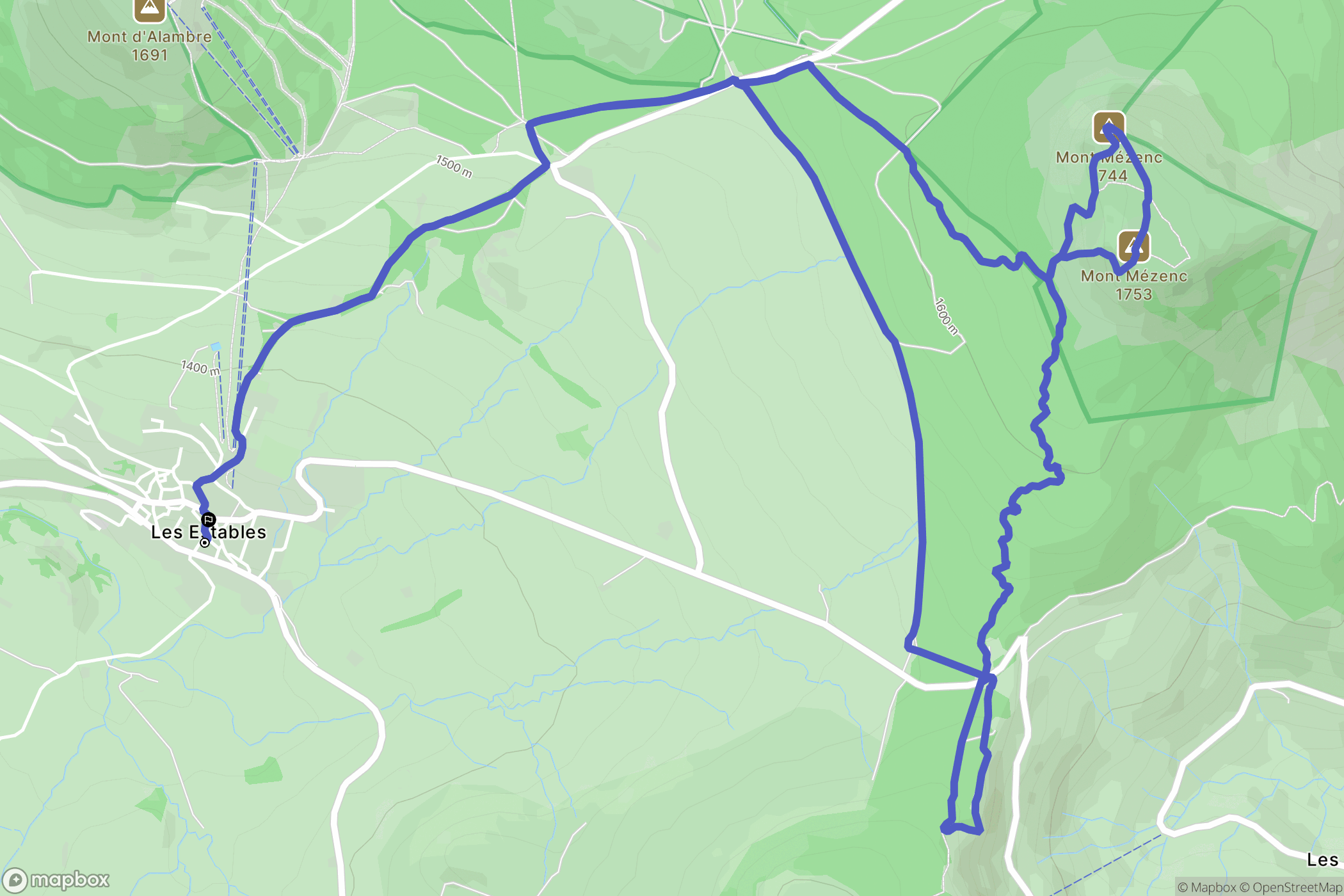 Les Estables : carte du parcours de randonnée - France