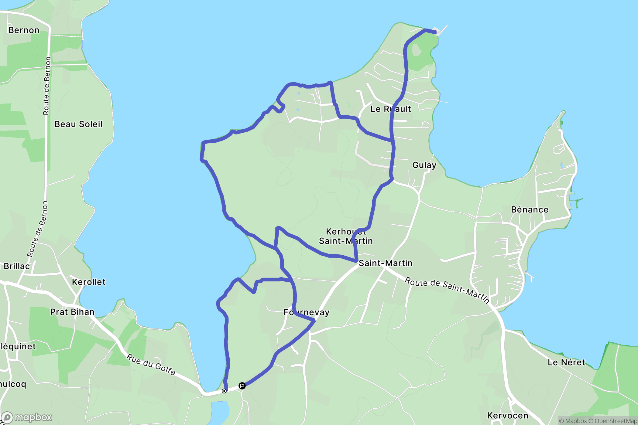 Sarzeau : carte du parcours de randonnée - France