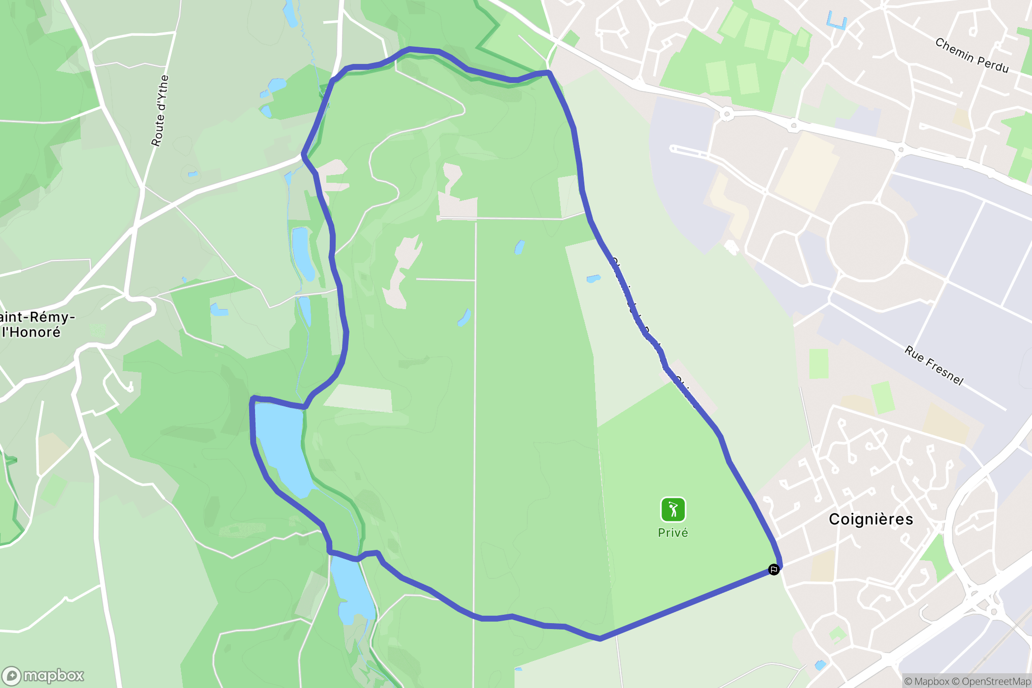 Coignières : carte du parcours de randonnée - France