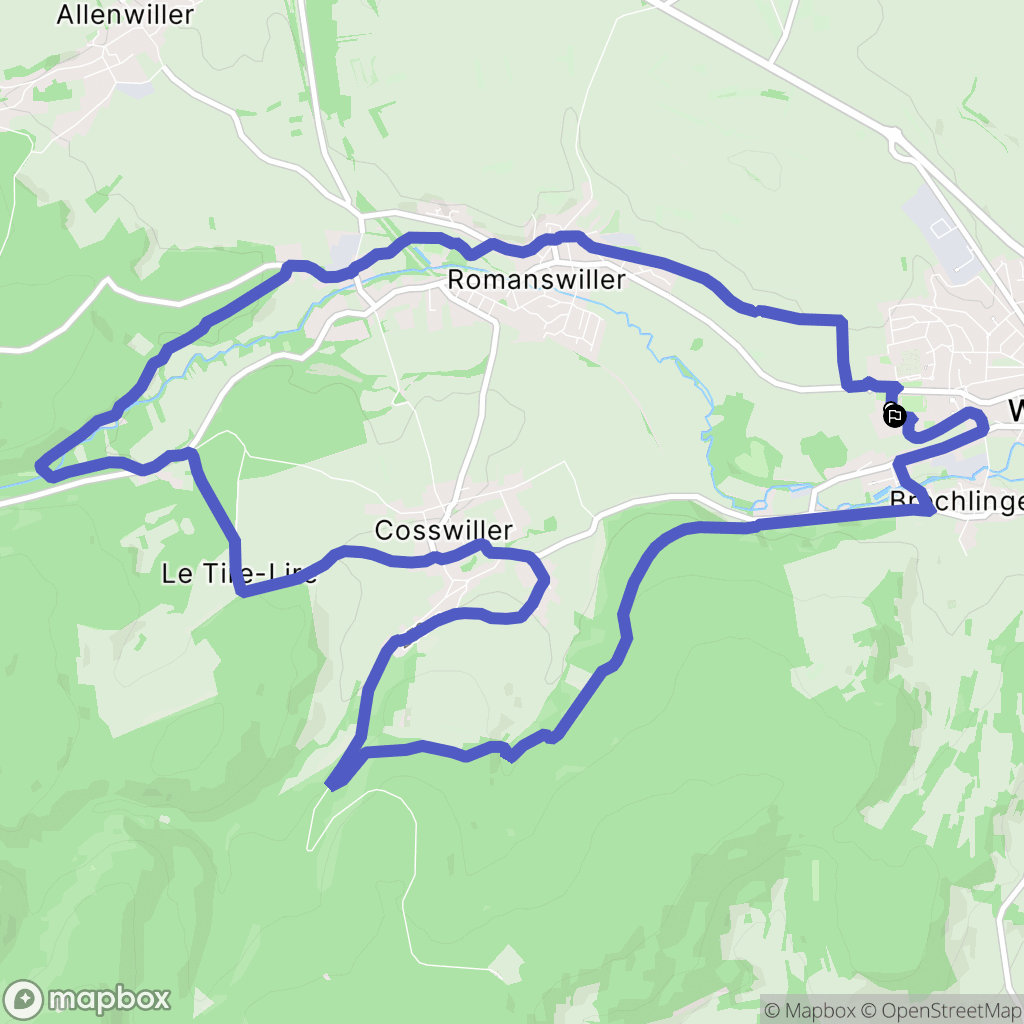 Wasselonne : carte du parcours de randonnée - France