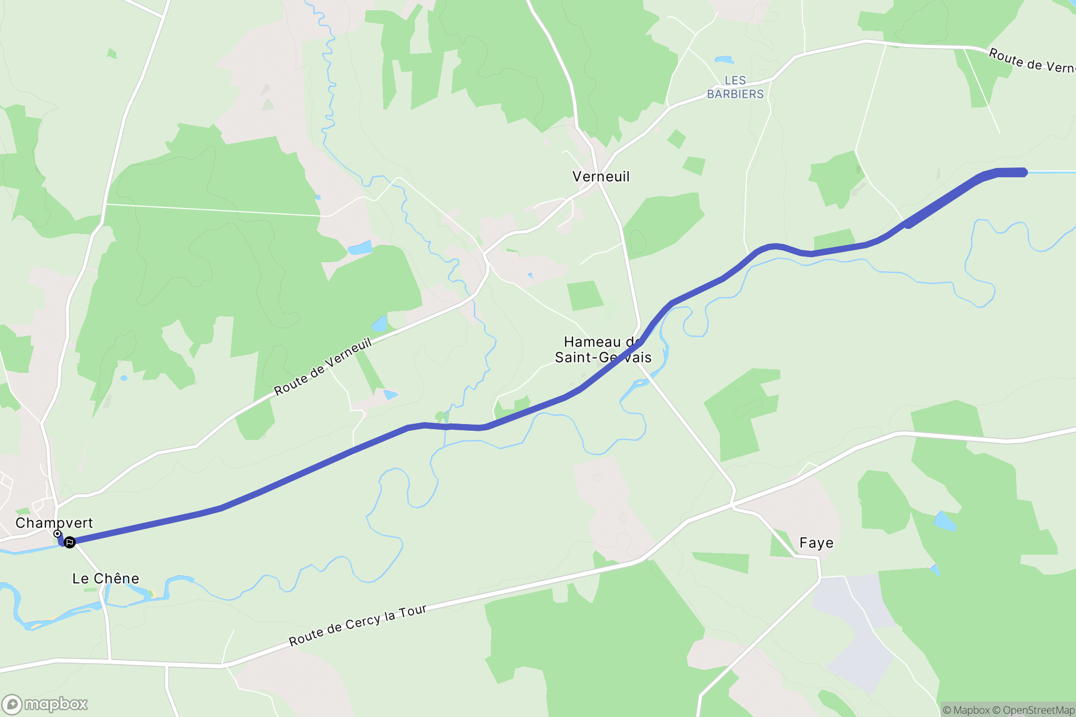 Champvert : carte du parcours de randonnée - France
