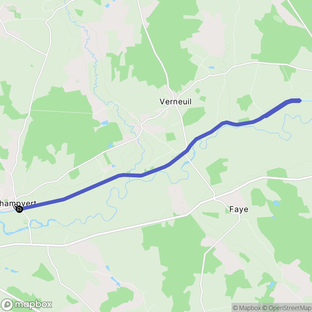 Champvert : carte du parcours de randonnée - France