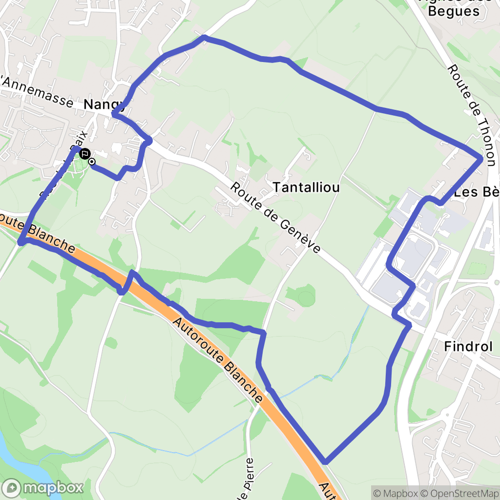 Nangy : carte du parcours de randonnée - France