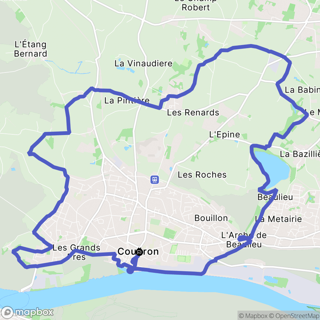 Couëron : carte du parcours de randonnée - France