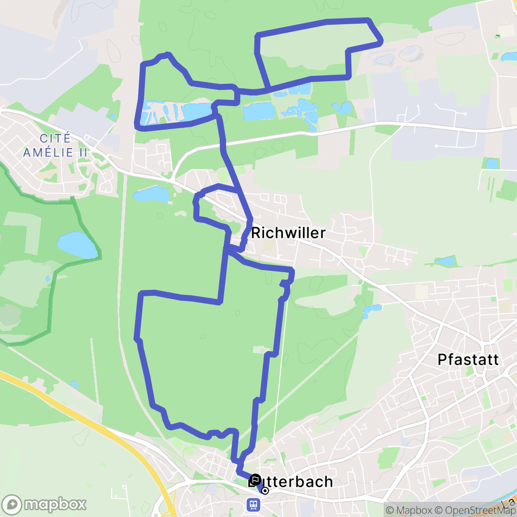 Lutterbach : carte du parcours de randonnée - France