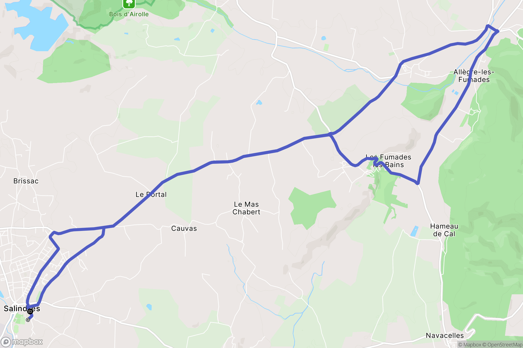 Salindres : carte du parcours de randonnée - France