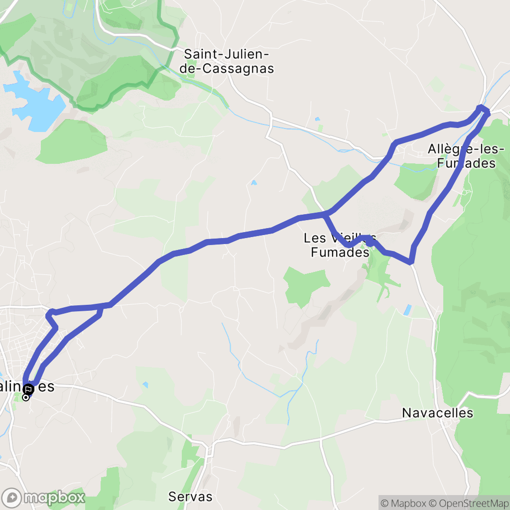 Salindres : carte du parcours de randonnée - France