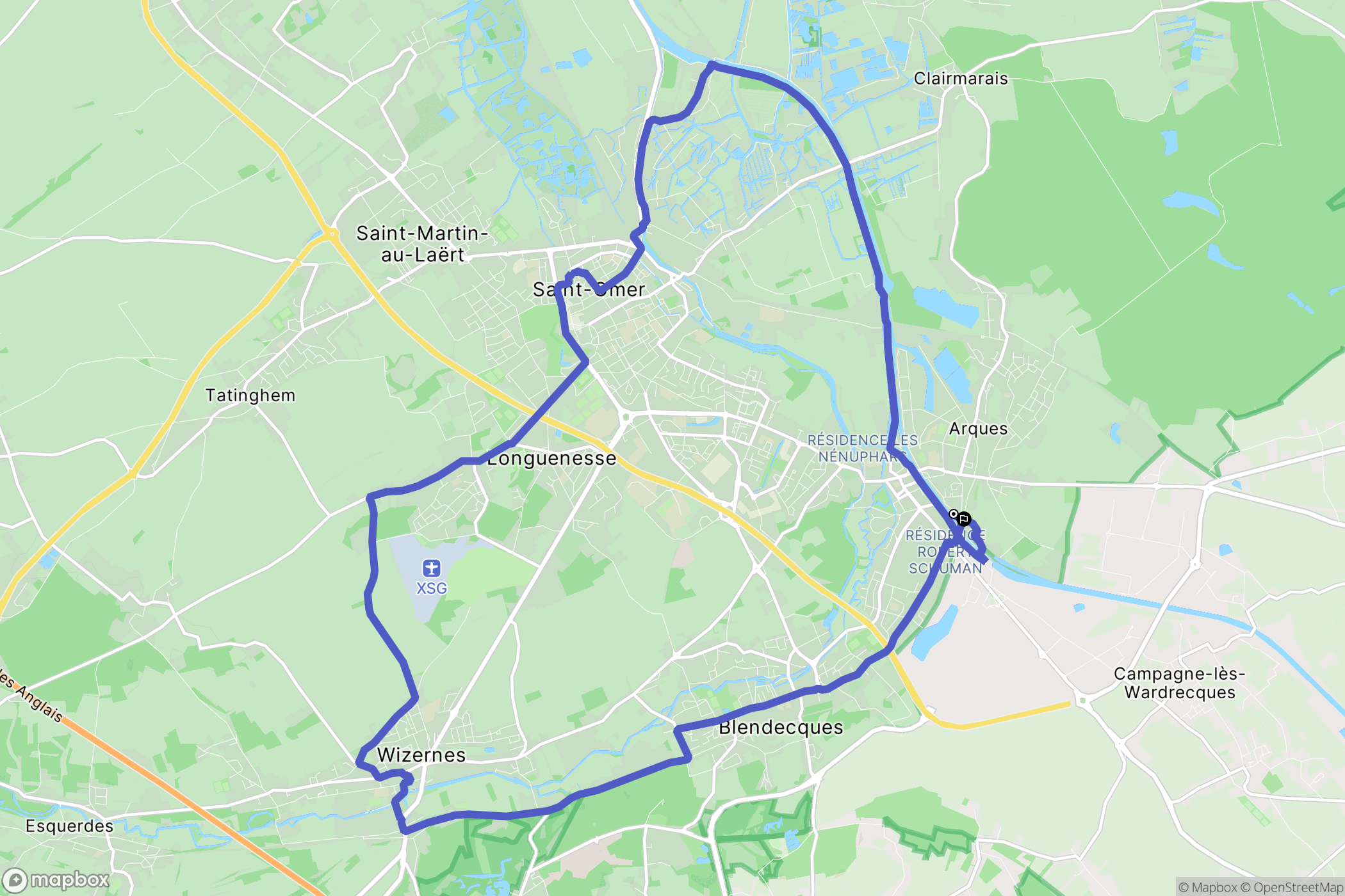 Arques : carte du parcours de randonnée - France