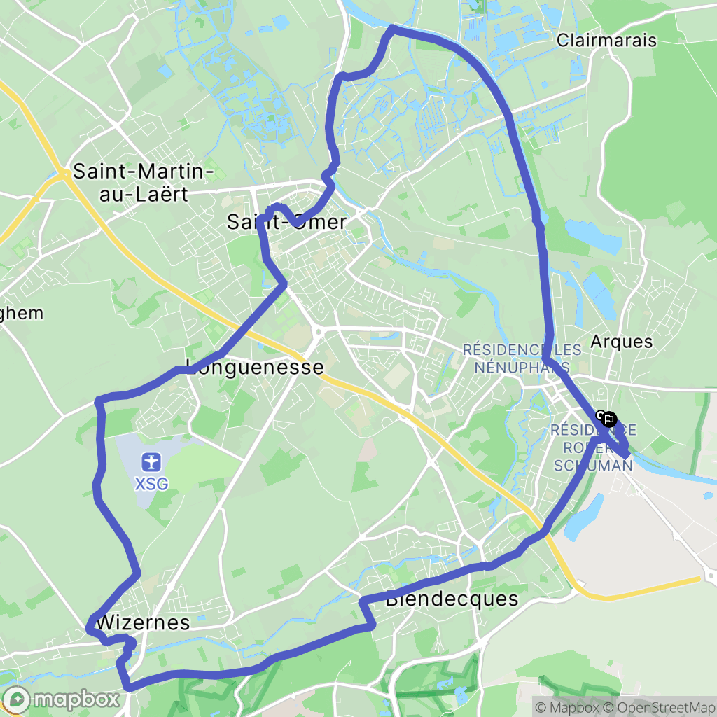 Arques : carte du parcours de randonnée - France