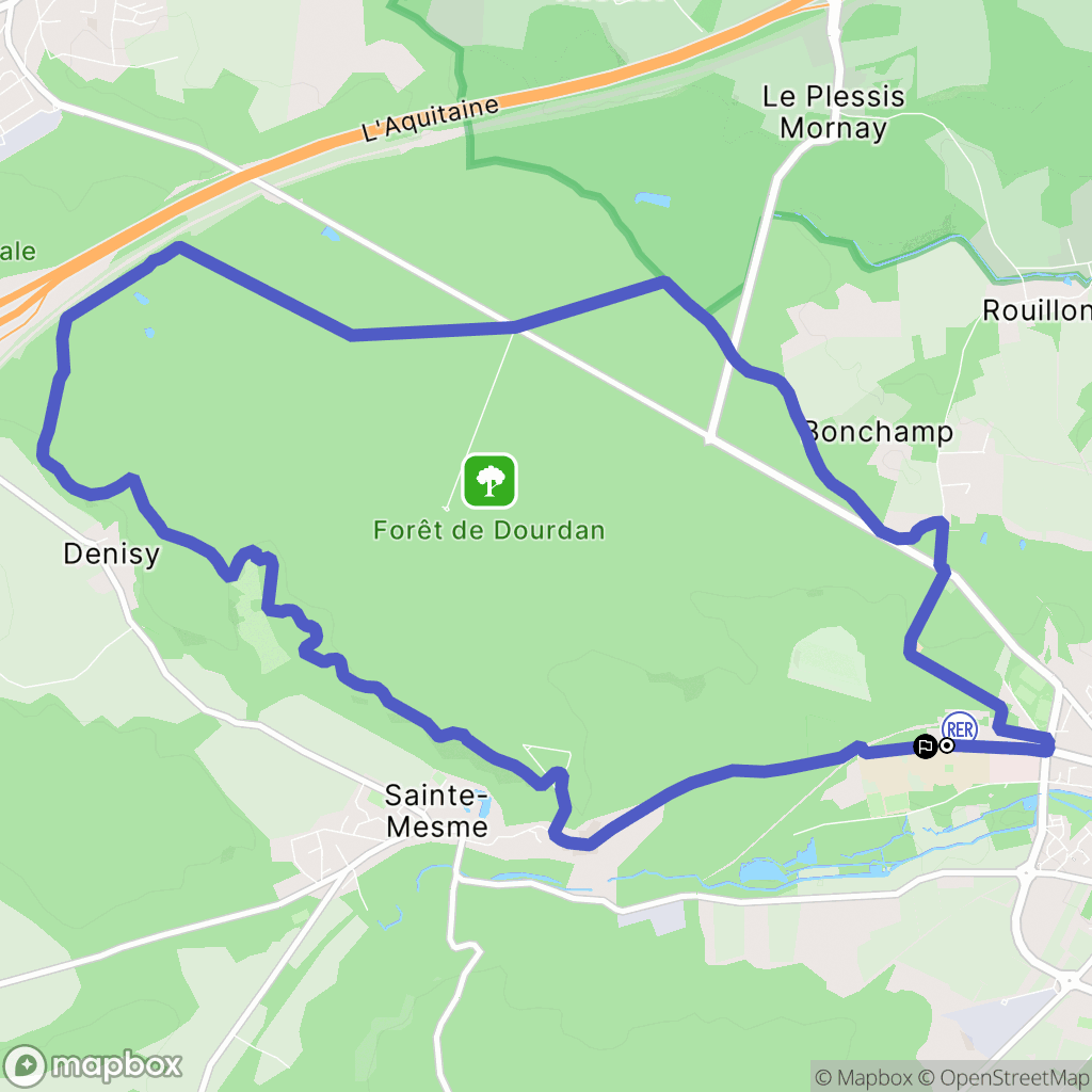 Dourdan : carte du parcours de randonnée - France