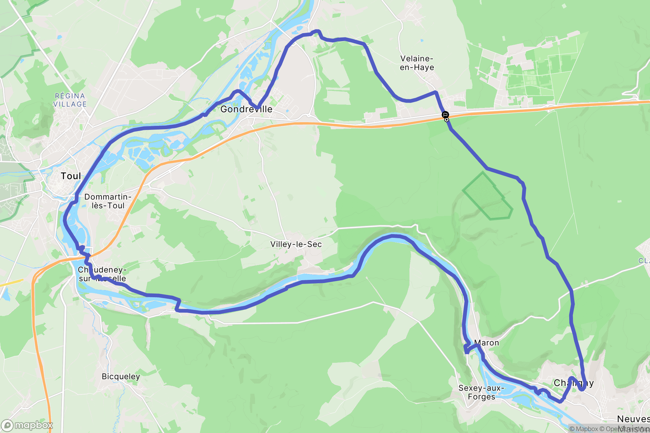 Bois-de-Haye : carte du parcours de randonnée - France