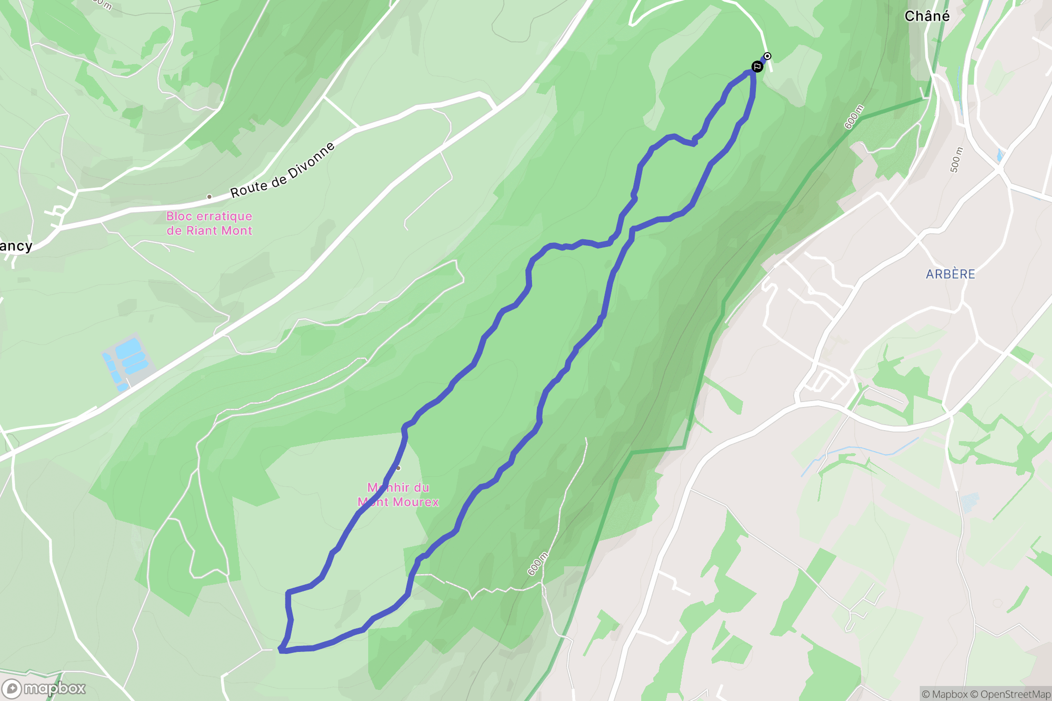 Divonne-les-Bains : carte du parcours de randonnée - France