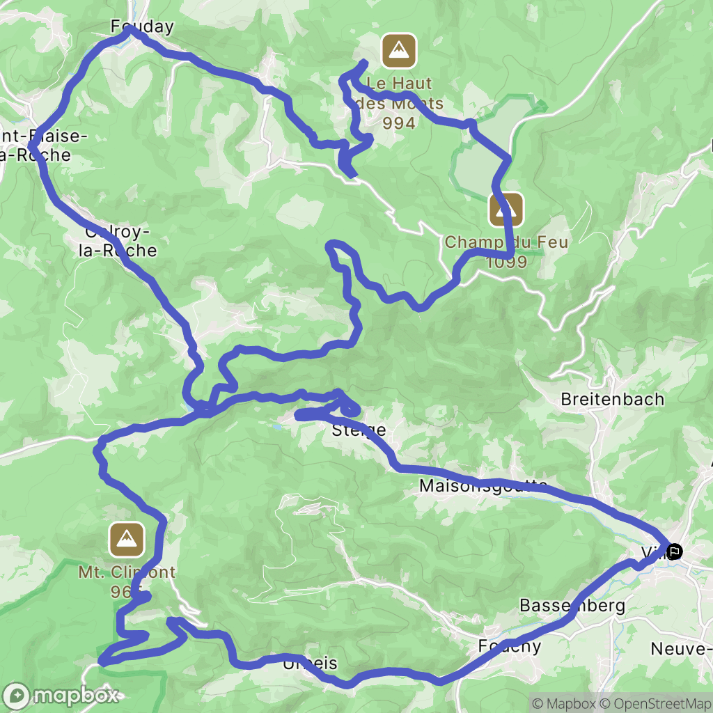 Villé : carte du parcours de randonnée - France