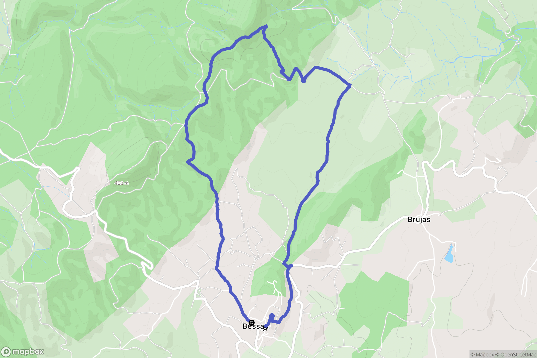 Bessas : carte du parcours de randonnée - France