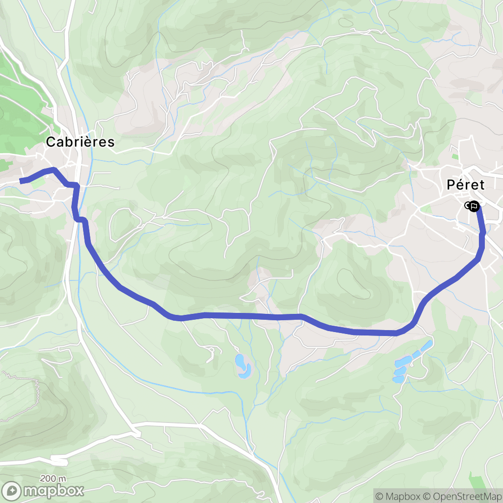 Peret : carte du parcours de randonnée - France