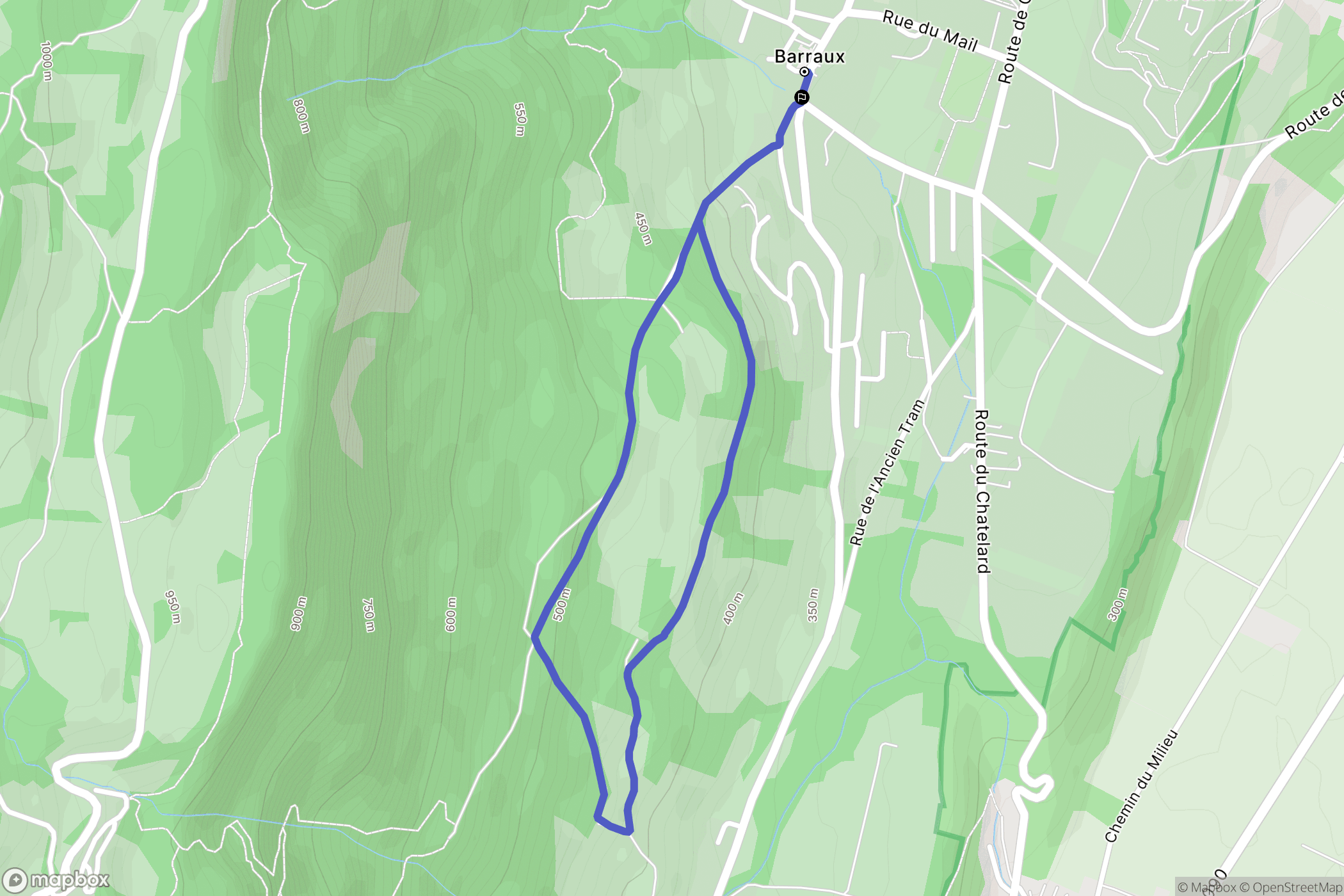Barraux : carte du parcours de randonnée - France