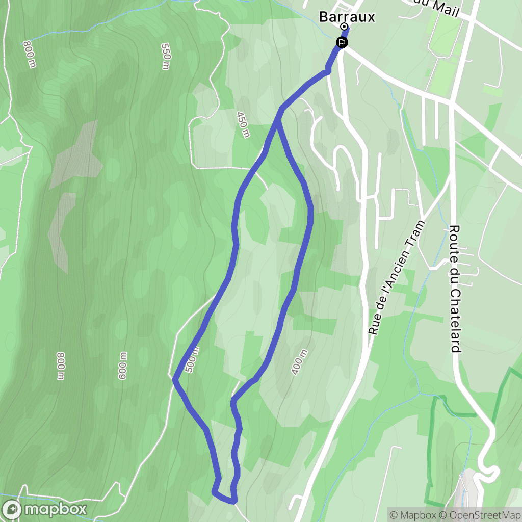 Barraux : carte du parcours de randonnée - France