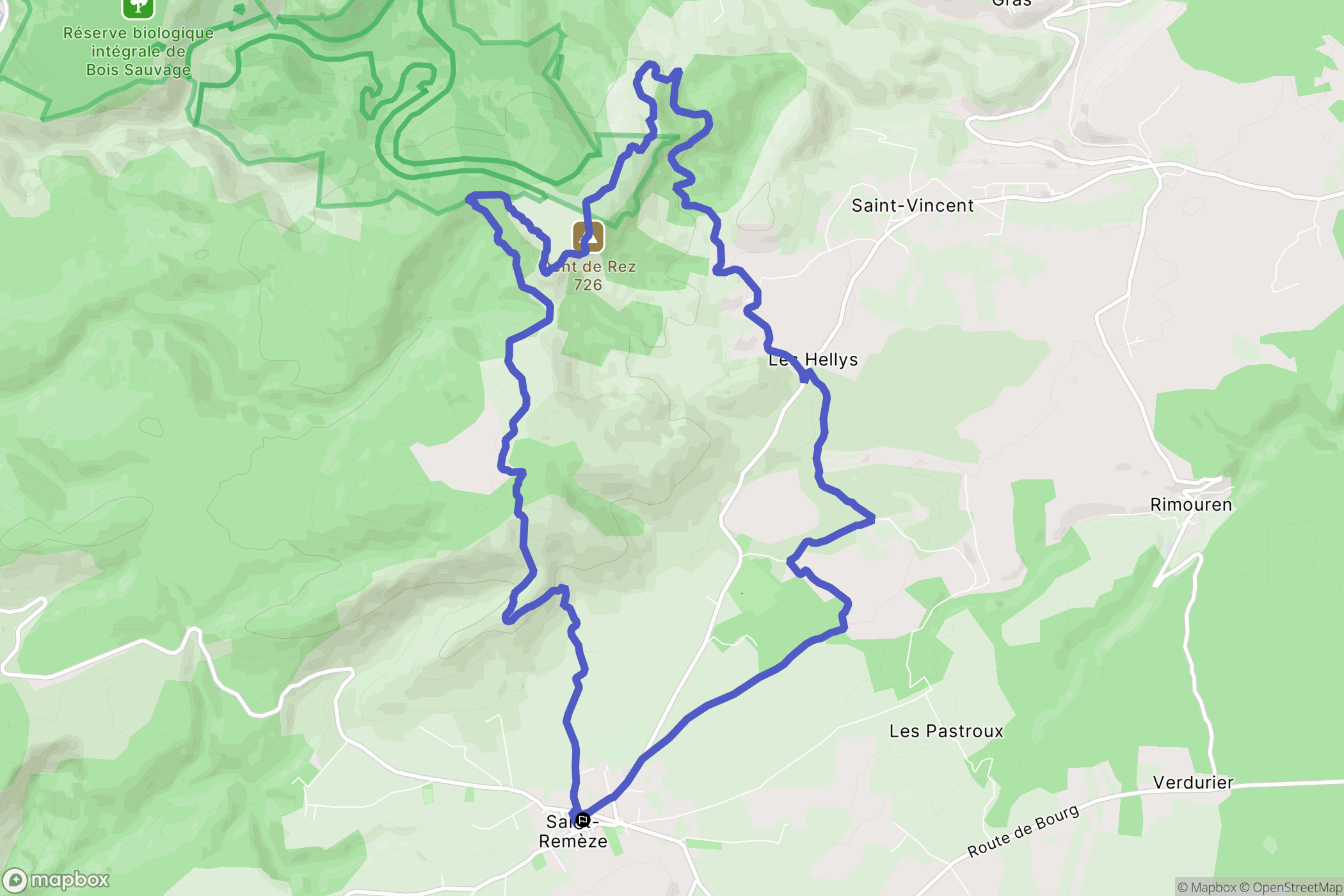 Saint-Remèze : carte du parcours de randonnée - France