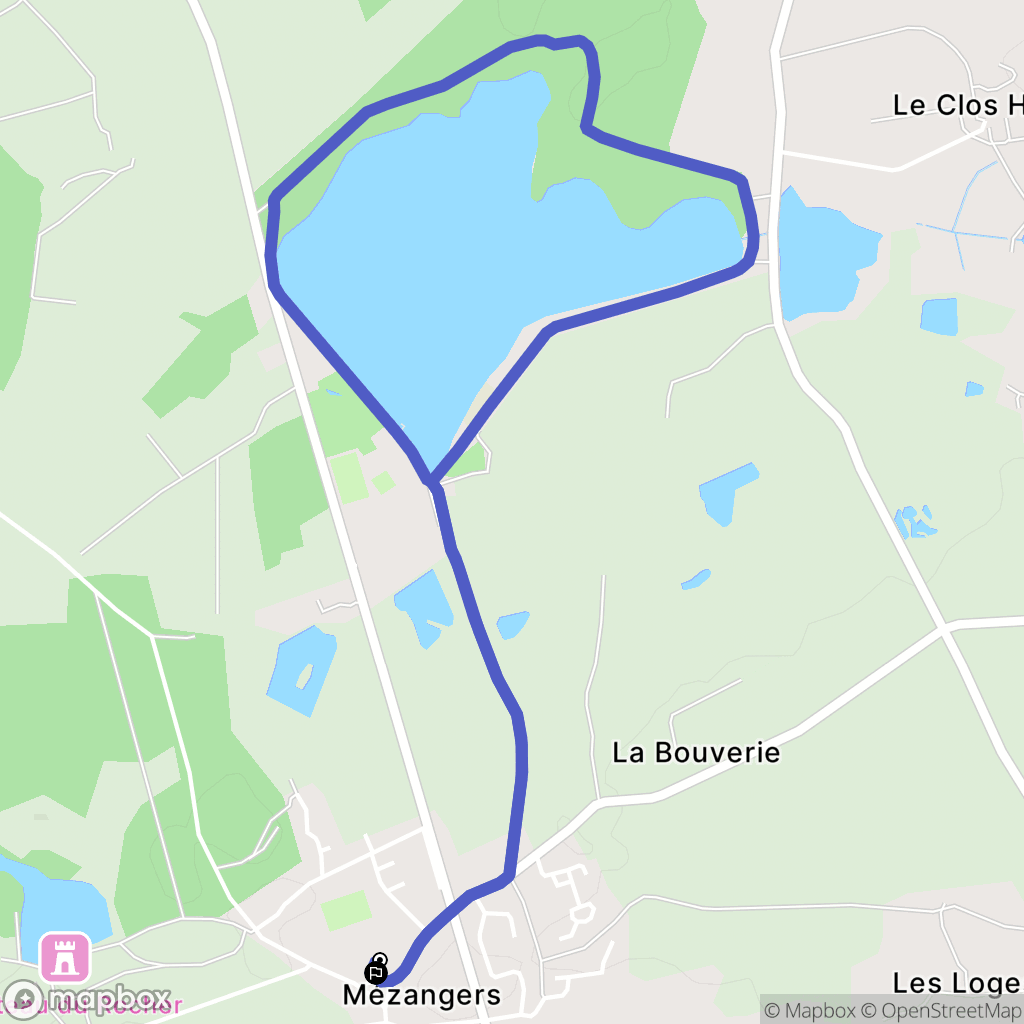Mézangers : carte du parcours de randonnée - France