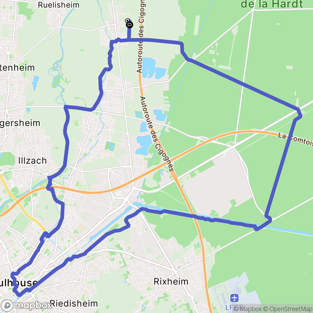 Battenheim : carte du parcours de randonnée - France