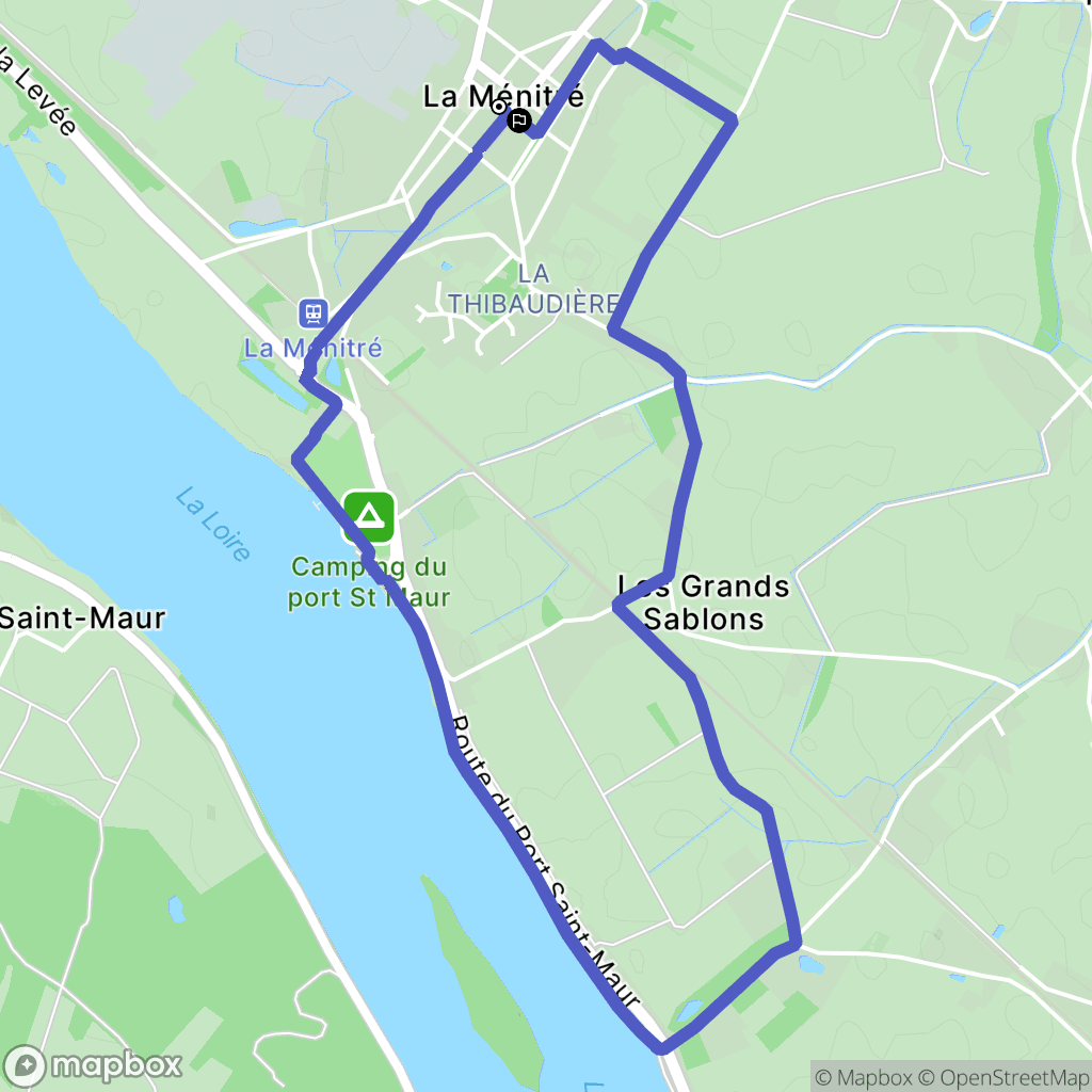 La Ménitré : carte du parcours de randonnée - France