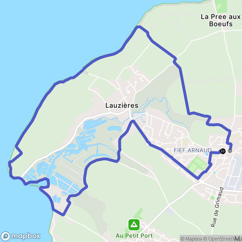Nieul-sur-Mer : carte du parcours de randonnée - France