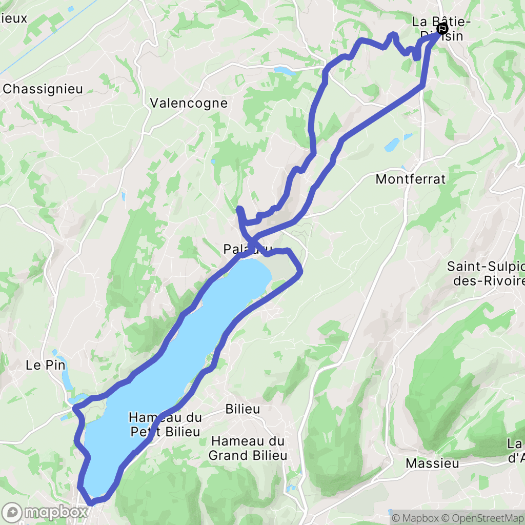 Les Abrets en Dauphiné : carte du parcours de randonnée - France