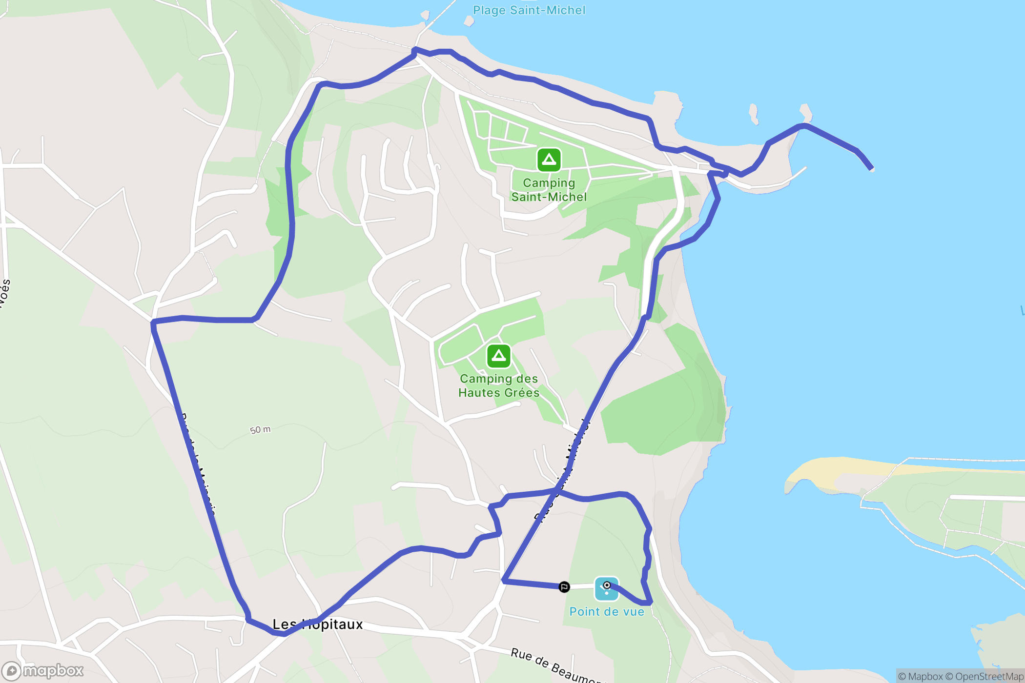 Erquy : carte du parcours de randonnée - France