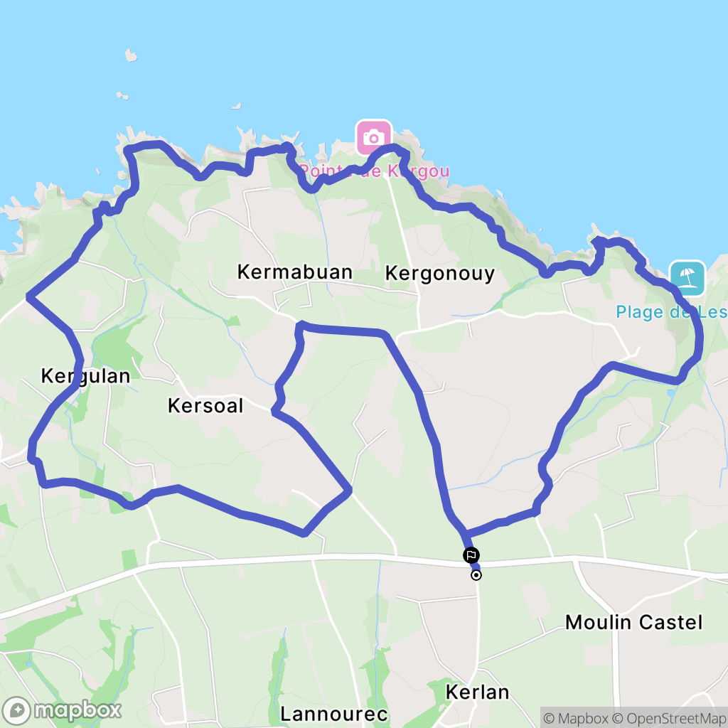 Goulien : carte du parcours de randonnée - France