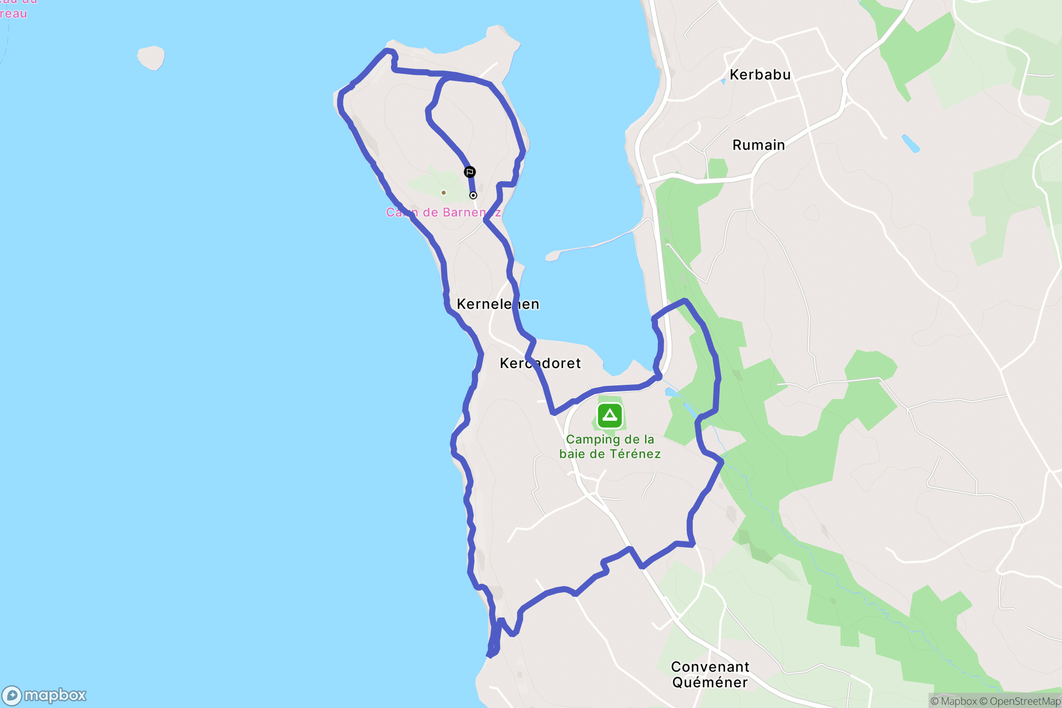 Plouezoc'h : carte du parcours de randonnée - France