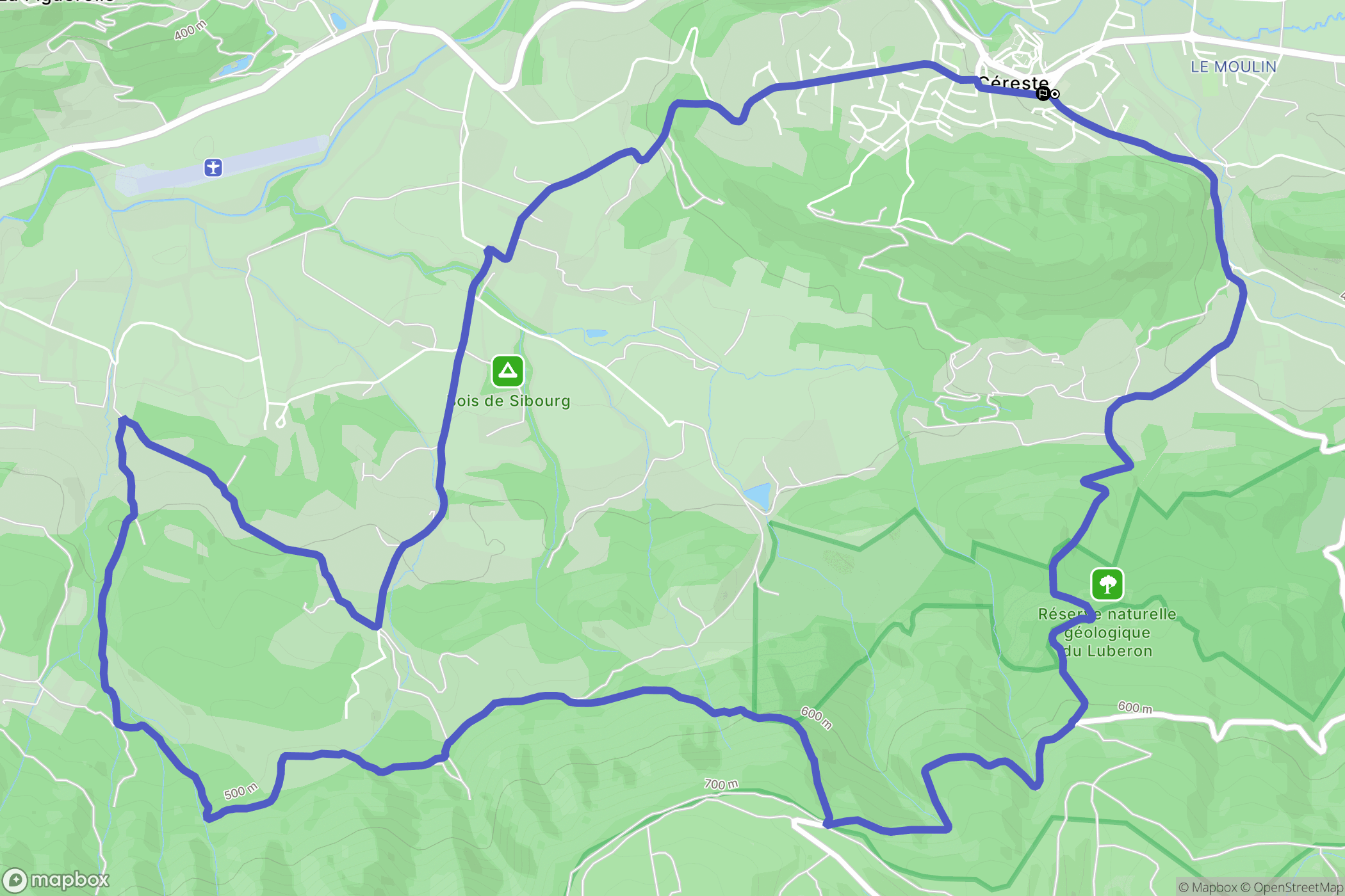 Céreste : carte du parcours de randonnée - France