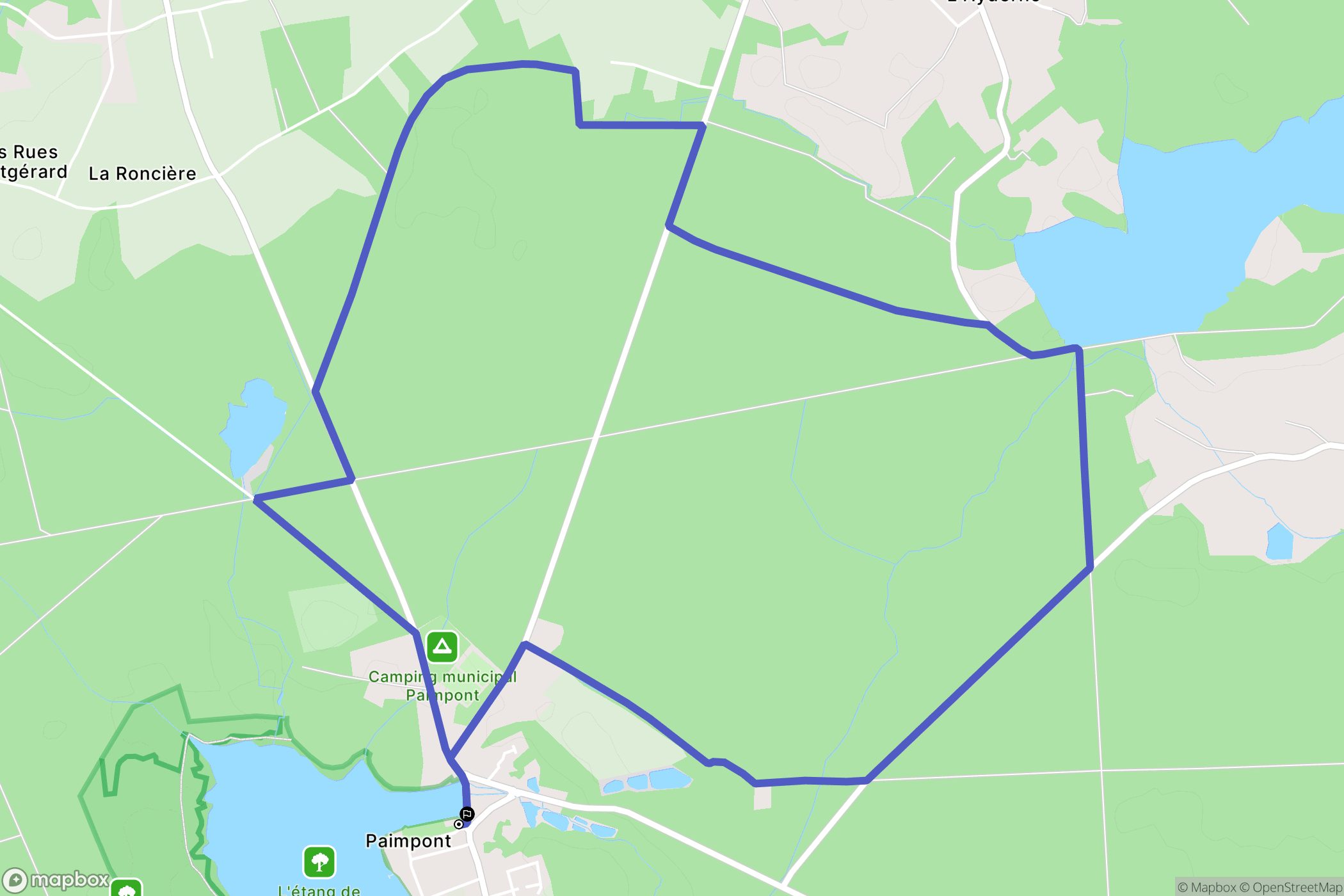 Paimpont : carte du parcours de randonnée - France