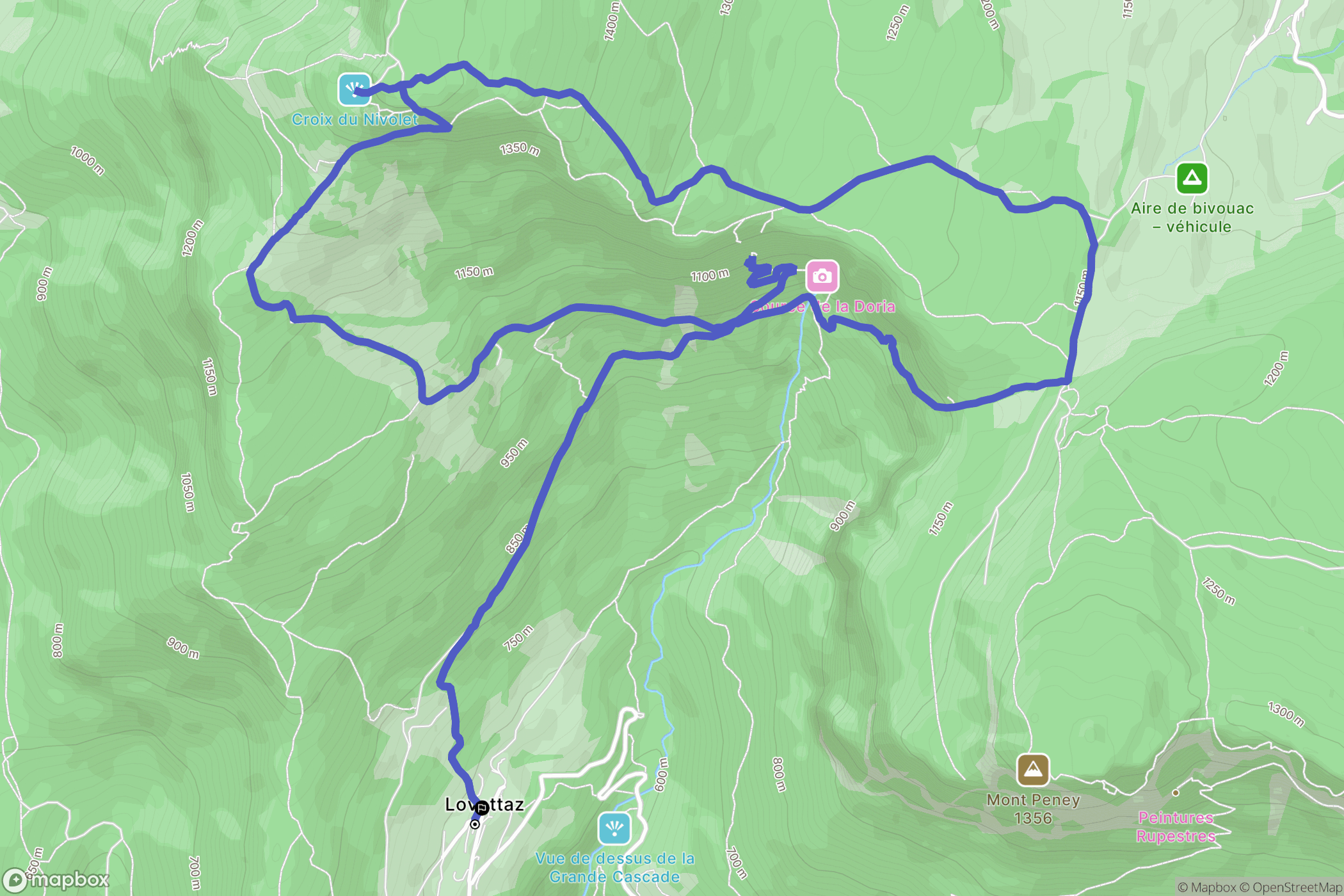 Saint-Jean-d'Arvey : carte du parcours de randonnée - France