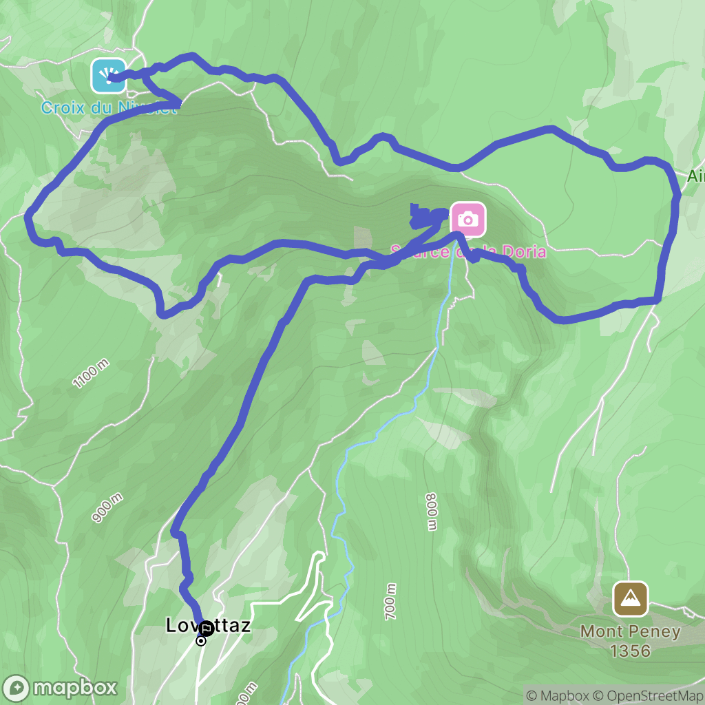 Saint-Jean-d'Arvey : carte du parcours de randonnée - France